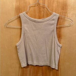 H&M Light Beige Ribbed Crop Top